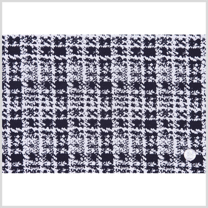 Italian Black and White Plaid Cotton Brocade Full