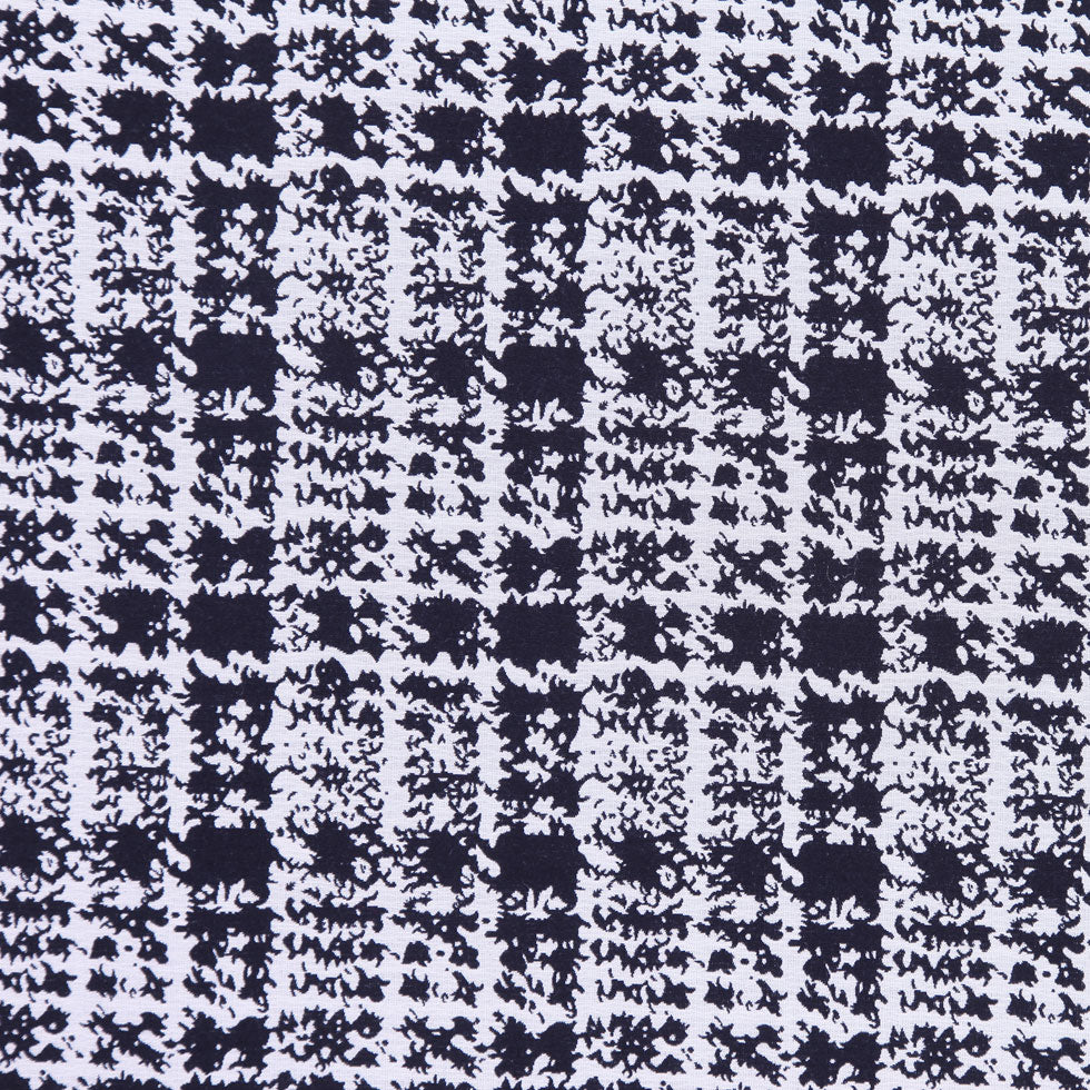 Italian Black and White Plaid Cotton Brocade