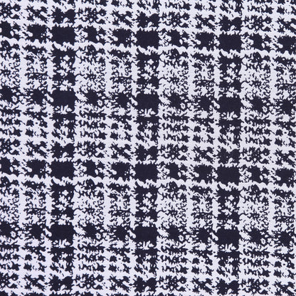 Italian Black and White Plaid Cotton Brocade