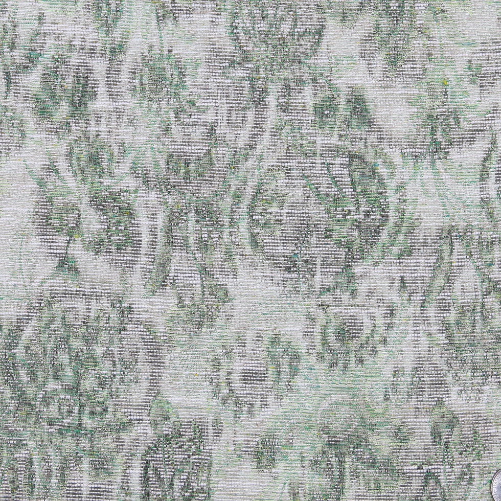 Green/Natural Floral Woven Detail