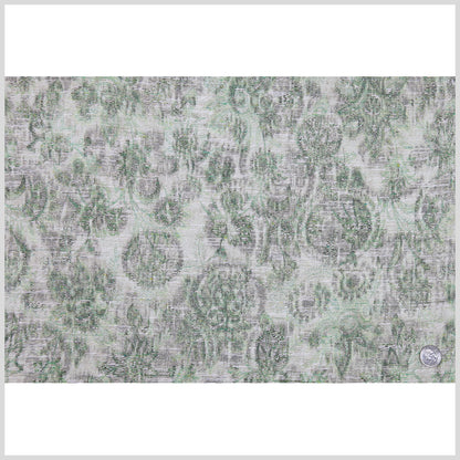 Green/Natural Floral Woven Full
