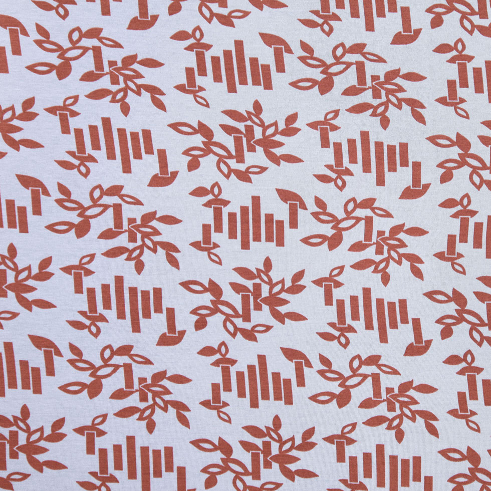 Light Duck Egg and Terracotta Cotton Jersey