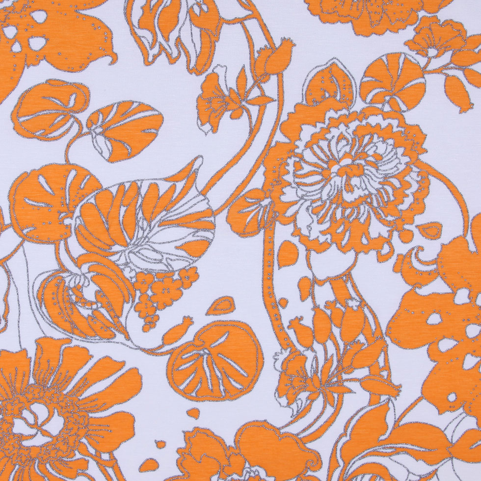 Floral Metallic Jersey Print Detail
