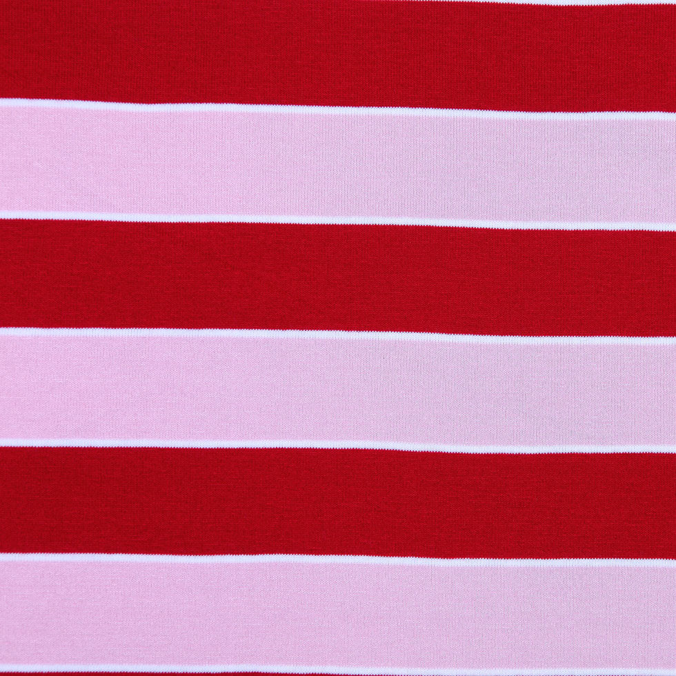 Formula One and Candy Pink Awing Striped Stretch Jersey Knit