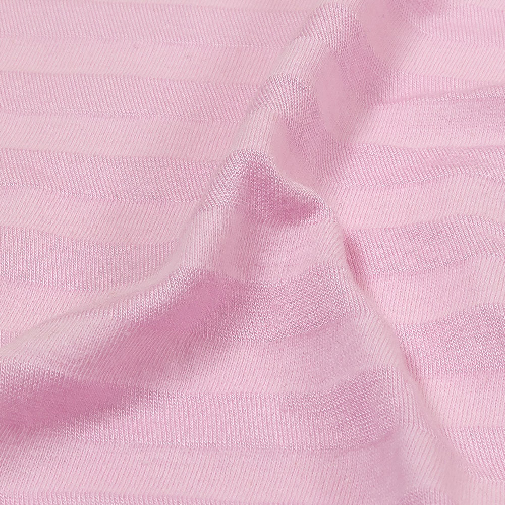 Baby Pink Tonal Stripes Cotton and Rayon Jersey Detail