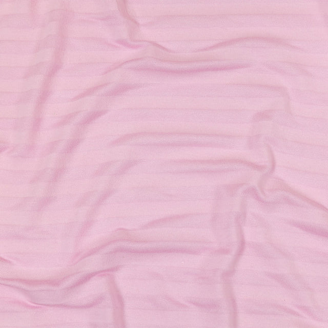 Baby Pink Tonal Stripes Cotton and Rayon Jersey