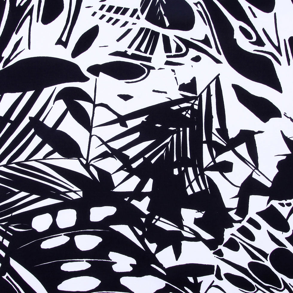 Italian Black and White Stretch Cotton Detail