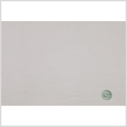 Silver Green and Pelican Beige Pin Checked Cotton Woven Full