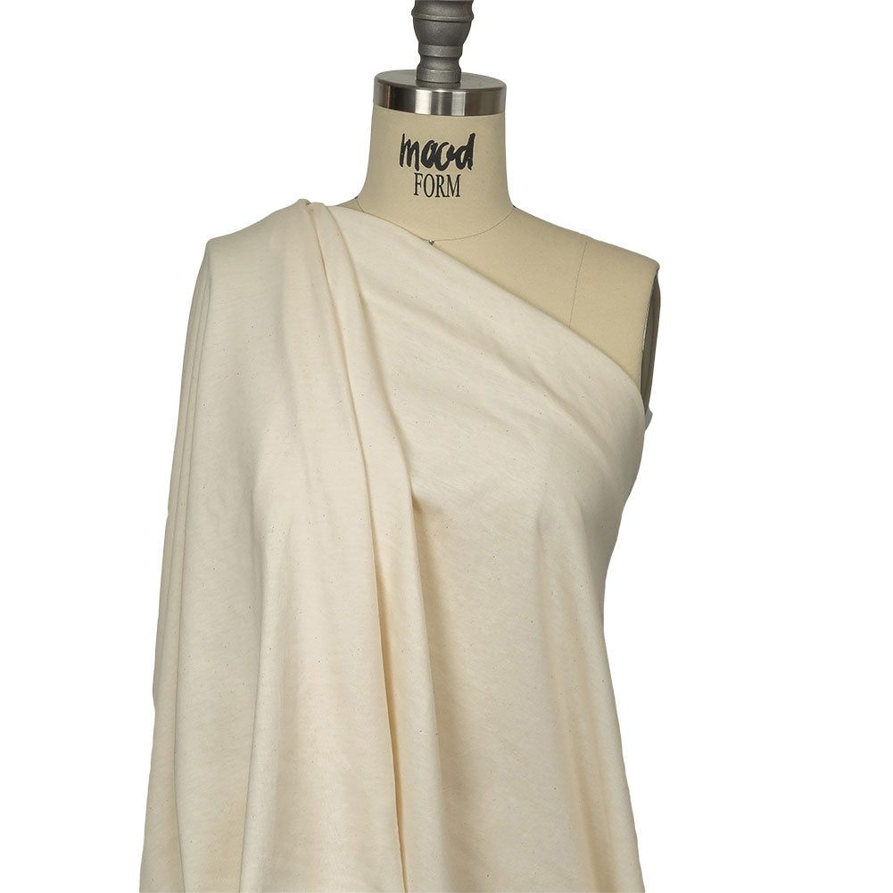 Eggnog Natural Flecks Cotton Jersey Drape