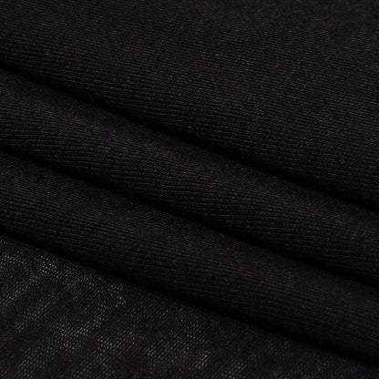 Black Lightweight Rayon Jersey Folded