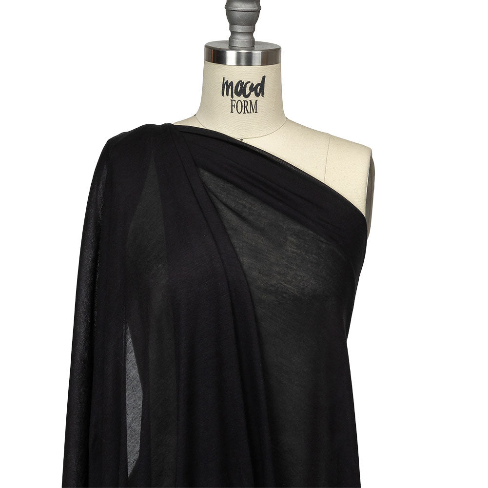 Black Lightweight Rayon Jersey Drape