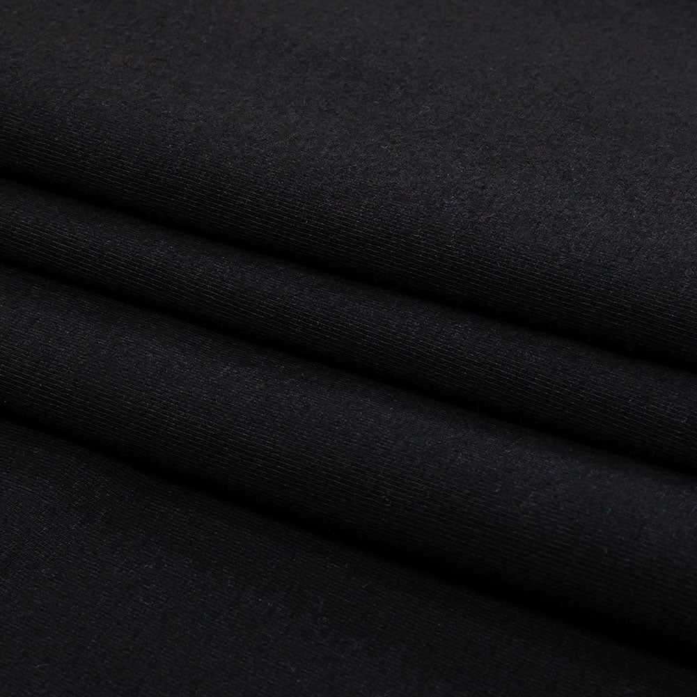 Black Stretch Cotton Jersey Folded