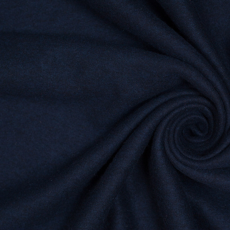 Navy Cotton Polyester Knitted Fleece