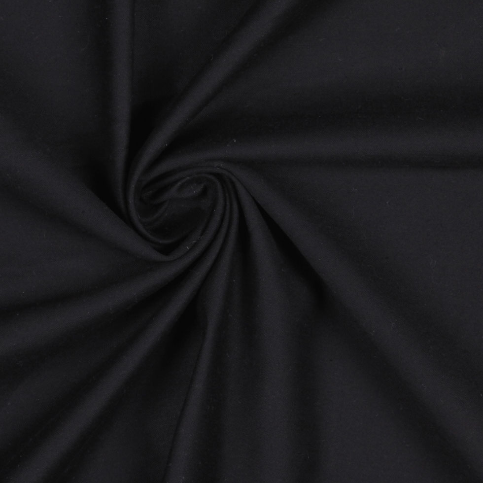 Black Stretch Brushed Cotton Woven Detail