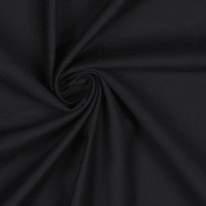 Black Stretch Brushed Cotton Woven Detail