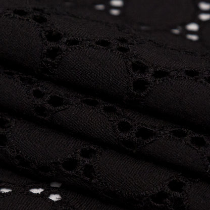 Famous NYC Designer After Dark Circular Embroidered Cotton Eyelet Folded