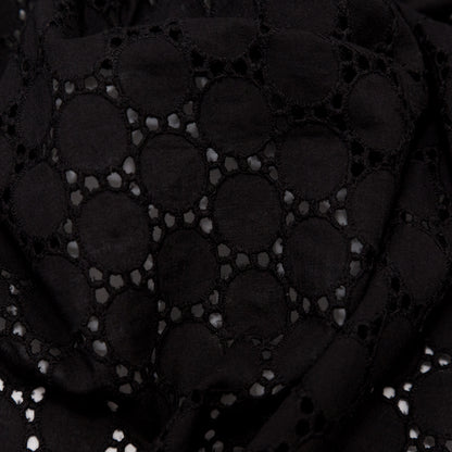 Famous NYC Designer After Dark Circular Embroidered Cotton Eyelet Detail