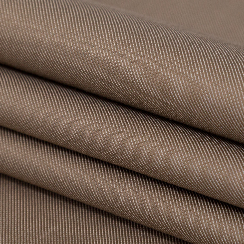 Greige and Almond Milk Double Faced Cotton Twill Folded