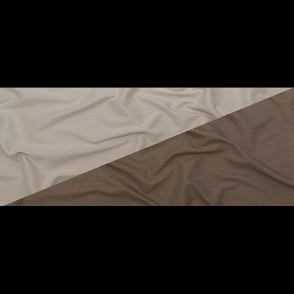 Greige and Almond Milk Double Faced Cotton Twill Full