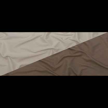 Greige and Almond Milk Double Faced Cotton Twill Full