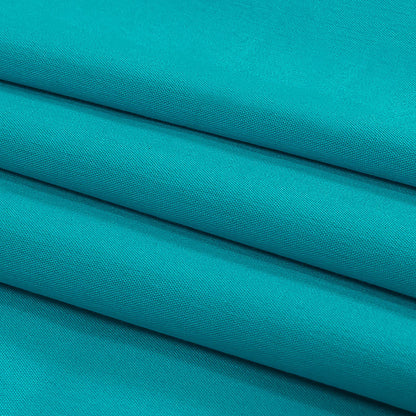 Turquoise Stretch Cotton and Nylon Shirting Folded