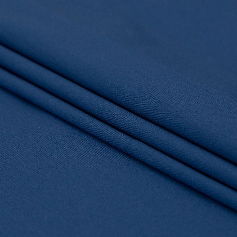 Navy Peony Stretch Lightweight Cotton Sateen Folded