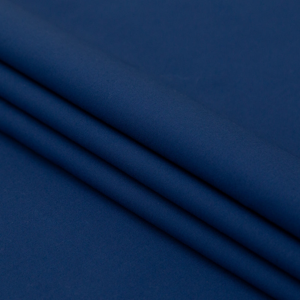Estate Blue Stretch Cotton Poplin Folded