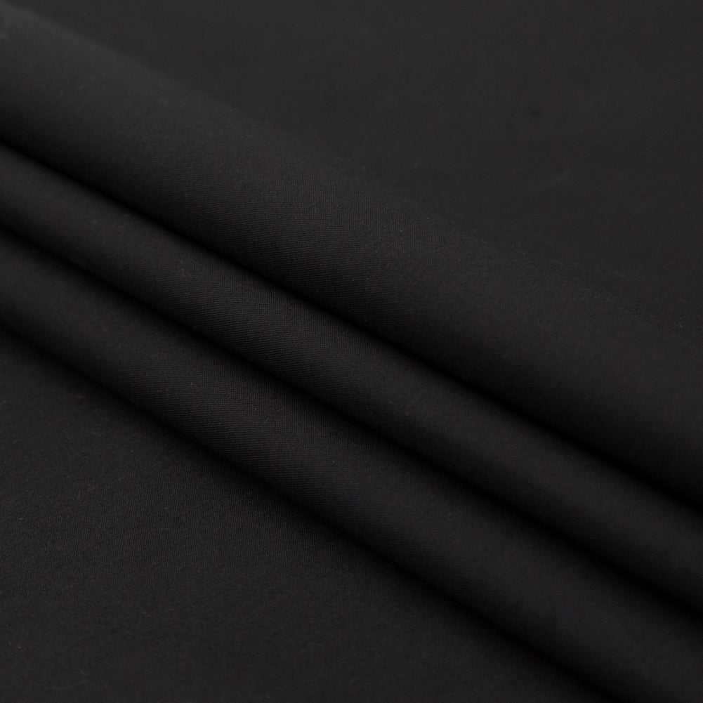 Black Stretch Cotton Poplin Folded