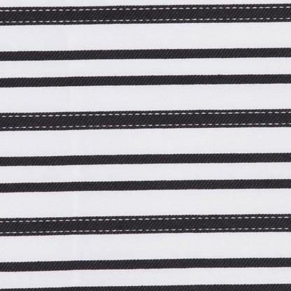 Italian Black and White Textured-Stripe Shirting Detail