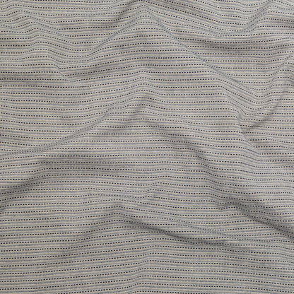 True Navy and Metallic Gold Striped Cotton Tweed