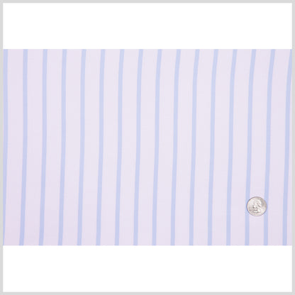 Italian Lavender Fog and Blue Striped Cotton Shirting Full