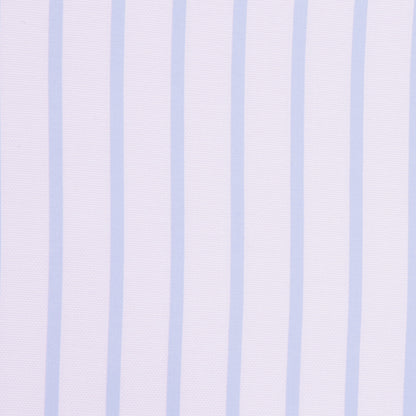 Italian Lavender Fog and Blue Striped Cotton Shirting