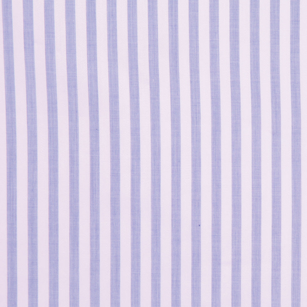 Italian Pink & Blue Striped Cotton Shirting Detail