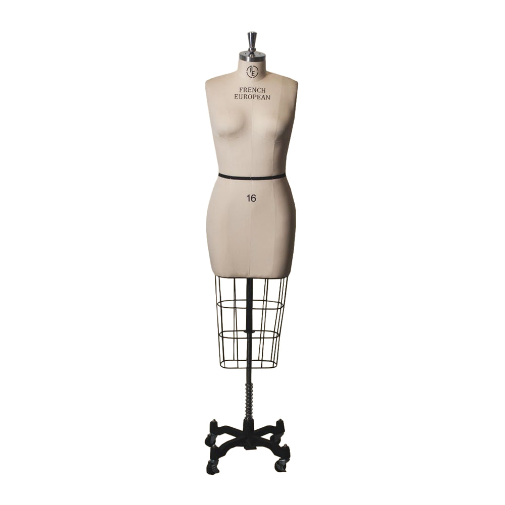 Women's Dress Form by French European - Includes Removable Arm and Arm Caps and Collapsible Shoulders - Sizes 2-20 - Folded