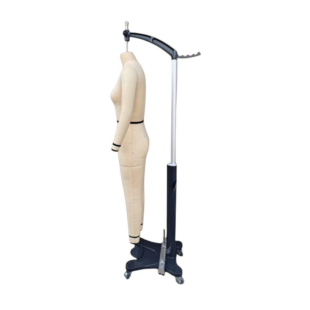 Heavy Duty Full Body Women's Dress Form by French European - Includes Hydraulic EZ Lift Stand - Sizes 2-20 - Folded