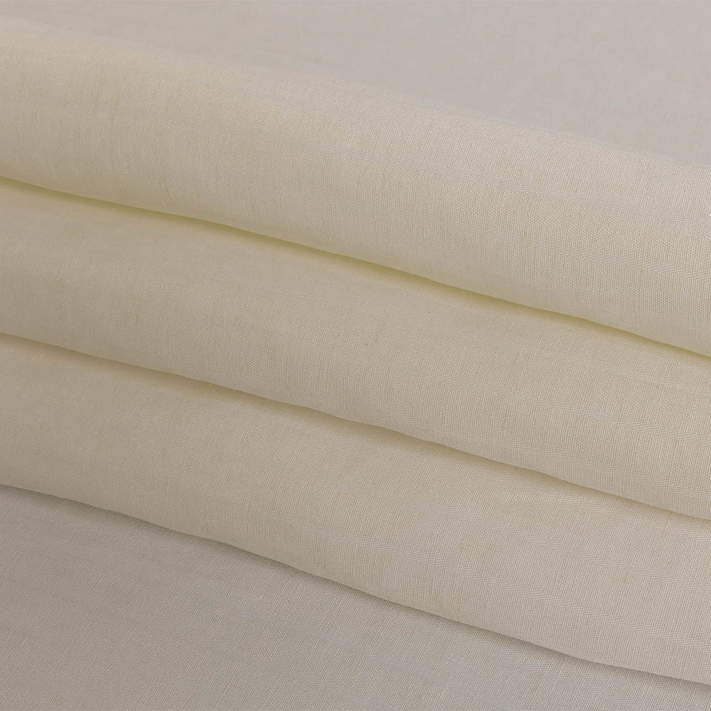 Ivory Twill Striped Linen and Rayon Woven Folded