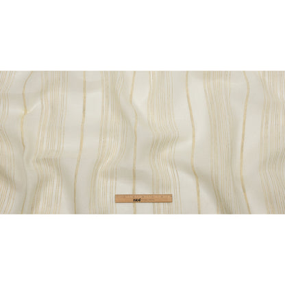 Ivory and Beige Striped Polyester Burlap Full