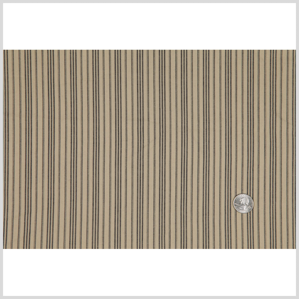 Beige/Black Cotton Linen Shirting