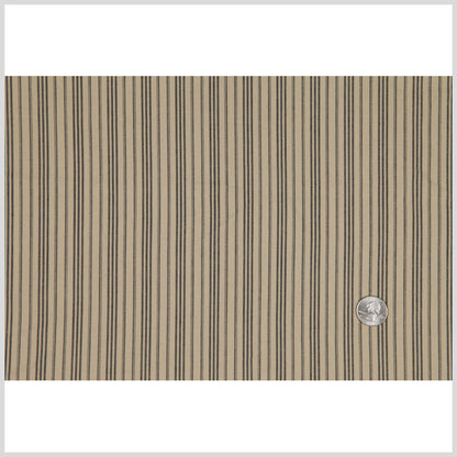 Beige/Black Cotton Linen Shirting
