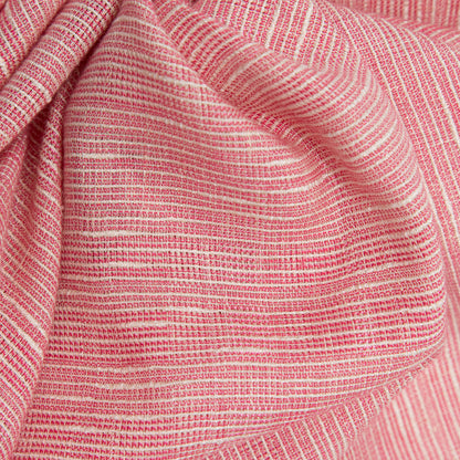 Italian Fruit Dove and Vaporous Gray Striated Linen and Rayon Woven Detail