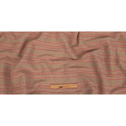Crockery, Red and Coral Linen Woven with Raised Jacquard Stripes Full