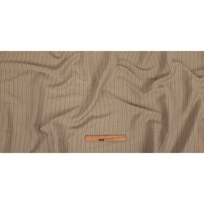 Oyster Gray and Tiramisu Striped Linen and Rayon Woven Full