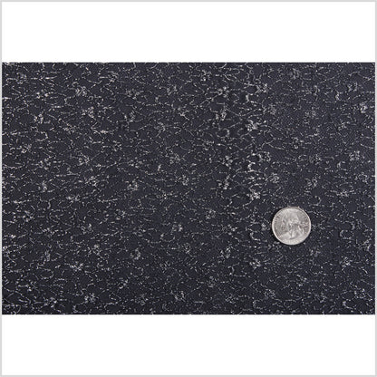 British Metallic Silver and Black Floral Tulle Full
