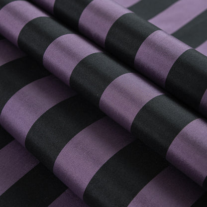 Black/Lavender Awning Striped Polyester Taffeta