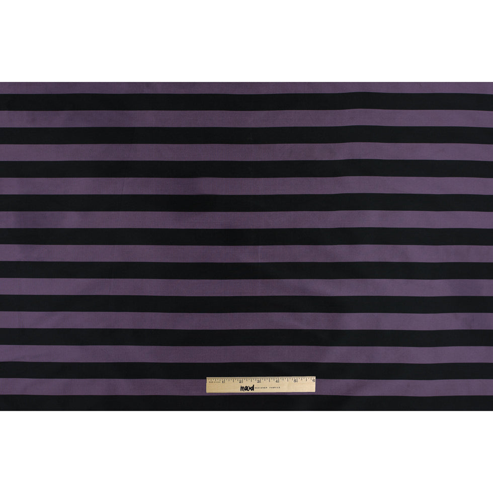 Black/Lavender Awning Striped Polyester Taffeta