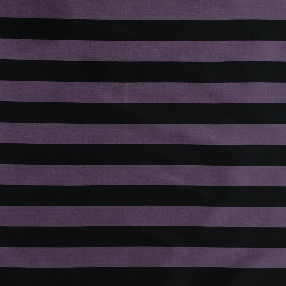 Black/Lavender Awning Striped Polyester Taffeta