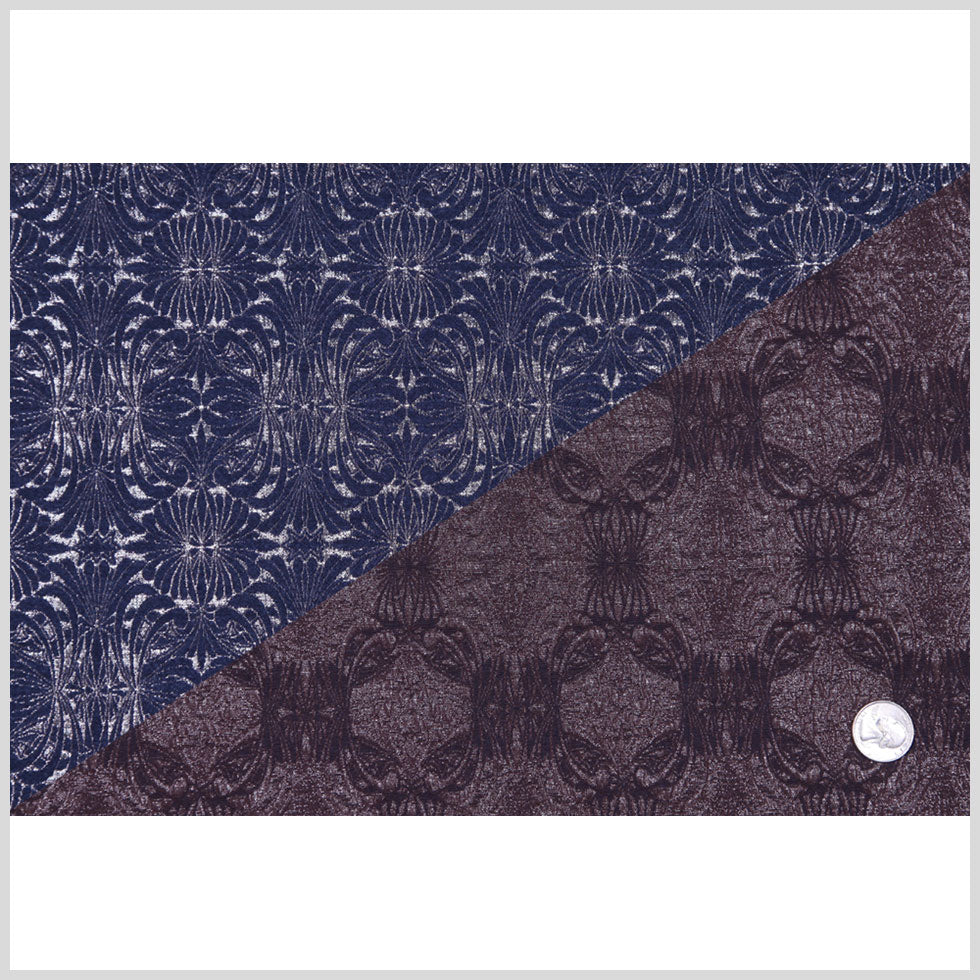 Carolina Herrera Brown/Navy/Gray Brocade Full