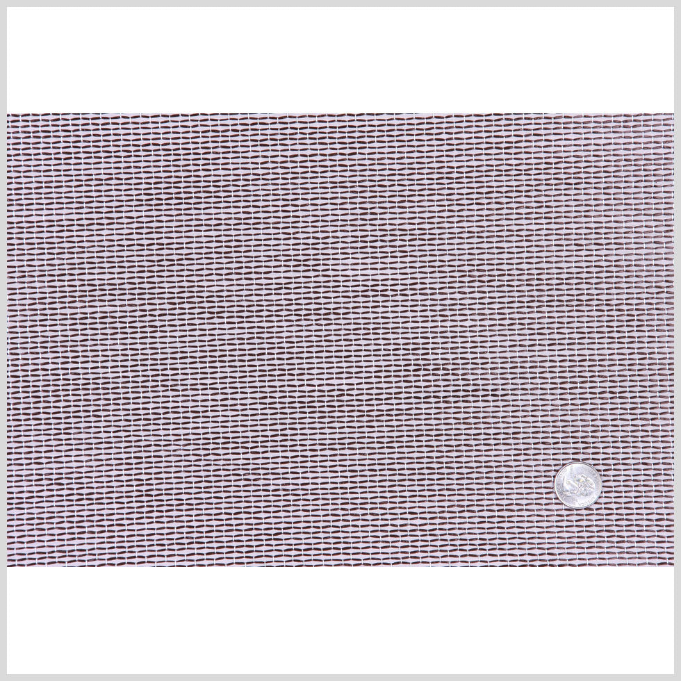 Italian Pale Pink and Chocolate Striped Polyester and Raffia Woven Full