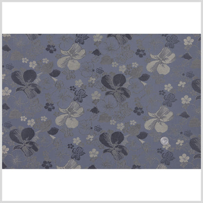 Italian Stone and Pale Gold Stretch Floral Polyester Jacquard/Brocade Full