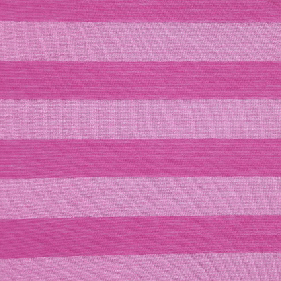 Pink and Fucshia Striped Cotton Jersey